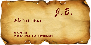 Jáni Bea névjegykártya